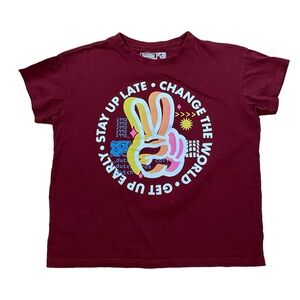 Dutch Bros Stay Up Late T-Shirt Size Medium Maroon